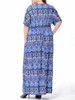 Casual Tribal Printed Deep V-Neck Plus Size Maxi Dress