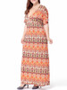 Casual Tribal Printed Deep V-Neck Plus Size Maxi Dress