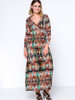 Casual Fantastic Deep V-Neck Printed Plus Size Maxi Dress