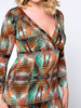 Casual Fantastic Deep V-Neck Printed Plus Size Maxi Dress