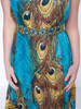 Casual Gorgeous Round Neck Feather Printed Chiffon Plus Size Maxi Dress