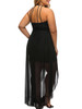 Casual Crew Neck High-Low Hem Backless Keyhole Plain Plus Size Maxi Dress