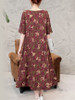 Casual Round Neck Printed Half Sleeve Maxi Dress