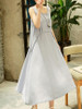 Casual Loose Swing Round Neck Plain Sleeveless Maxi Dress