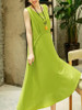 Casual Loose Swing Round Neck Plain Sleeveless Maxi Dress