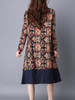 Casual Loose Asymmetric Neck Ethnic Style Printed Maxi Dress
