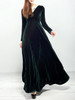 Casual Courtly Swing V-Neck Plain Velvet Maxi Dress