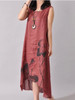 Casual High-Low Loose Printed Sleeveless Maxi Dress