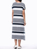 Casual Loose Striped Deep V-Neck Side Slit Maxi Dress Casual Loose Striped Deep V-Neck Side Slit Maxi Dress