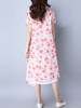 Casual Asymmetric Hem Double Layer Printed Loose Maxi Dress