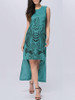 Casual Round Neck Trendy Printed High-Low Maxi Dress