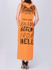 Casual Round Neck Trendy Printed High-Low Maxi Dress