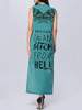 Casual Round Neck Trendy Printed High-Low Maxi Dress