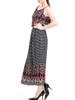 Casual Spaghetti Strap Elastic Waist Printed Chiffon Maxi Dress