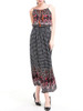 Casual Spaghetti Strap Elastic Waist Printed Chiffon Maxi Dress