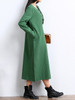 Casual Solid Decorative Button Pocket Round Neck Side Slit Maxi Dress