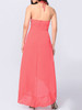 Casual Halter High-Low Plain Empire Maxi Dress