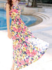Casual Fantastic Swing Spaghetti Strap Floral Printed Maxi Dress