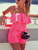 Casual Sexy Off The Shoulder Solid Color Flounce Romper Casual Sexy Off The Shoulder Solid Color Flounce Romper