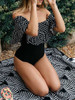 Casual Cute Bateau Off The Shoulder One Piece Bikini