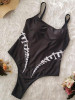 Solid Off-the-shoulder One-piece Swimwear