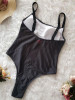 Solid Off-the-shoulder One-piece Swimwear