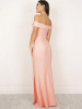 Solid Color Off-the-shoulder Split-side Maxi Dress