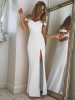 Solid Color Off-the-shoulder Split-side Maxi Dress