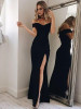 Solid Color Off-the-shoulder Split-side Maxi Dress