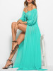 Off-the-shoulder Lace-up Maxi Dress