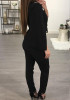 Black Studded Cut Out Elastic Waist Office Worker/Daily Long Jumpsuit