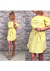 Casual Yellow Belt Off Shoulder Short Sleeve Mini Dress