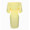 Casual Yellow Belt Off Shoulder Short Sleeve Mini Dress