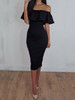 Casual Sexy Off The Shoulder Flounce Solid Color Dress Casual Sexy Off The Shoulder Flounce Solid Color Dress