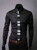 Casual Office Basic Turn Down Collar Plain Men Shirt