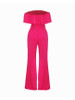 Casual Off Shoulder Flounce Plain Wide-Leg Jumpsuit Casual Off Shoulder Flounce Plain Wide-Leg Jumpsuit