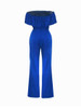 Casual Off Shoulder Flounce Plain Wide-Leg Jumpsuit Casual Off Shoulder Flounce Plain Wide-Leg Jumpsuit