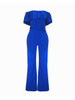 Casual Off Shoulder Flounce Plain Wide-Leg Jumpsuit Casual Off Shoulder Flounce Plain Wide-Leg Jumpsuit
