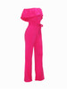 Casual Off Shoulder Flounce Plain Wide-Leg Jumpsuit Casual Off Shoulder Flounce Plain Wide-Leg Jumpsuit