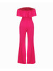 Casual Off Shoulder Flounce Plain Wide-Leg Jumpsuit Casual Off Shoulder Flounce Plain Wide-Leg Jumpsuit