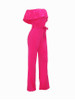 Casual Off Shoulder Flounce Plain Wide-Leg Jumpsuit Casual Off Shoulder Flounce Plain Wide-Leg Jumpsuit