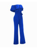 Casual Off Shoulder Flounce Plain Wide-Leg Jumpsuit Casual Off Shoulder Flounce Plain Wide-Leg Jumpsuit