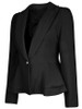 Casual Office Peplum Notch Lapel Single Button Solid Blazer