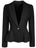 Casual Office Peplum Notch Lapel Single Button Solid Blazer