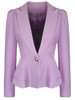 Casual Office Peplum Notch Lapel Single Button Solid Blazer