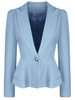 Casual Office Peplum Notch Lapel Single Button Solid Blazer
