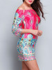 Casual Bohemian Printed Colorful Off Shoulder Shift Dress