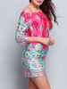 Casual Bohemian Printed Colorful Off Shoulder Shift Dress