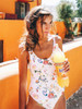 Bohemia Floral Backless One-piece Bikini Swimwear