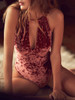 Casual Keep Secrets V neck Halter One Piece Swimsuit